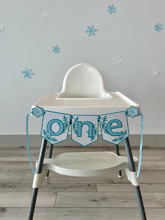 Winter ONE-derland Highchair Banner