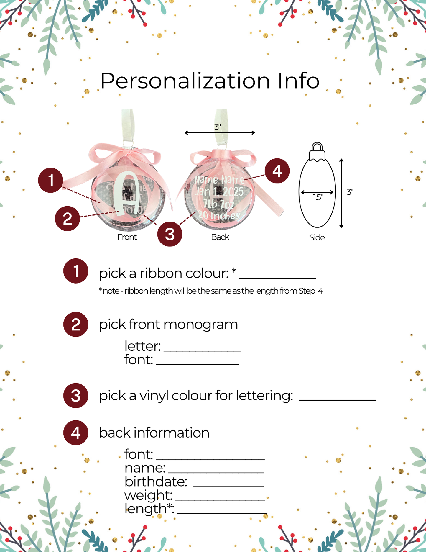 Baby Keepsake Ribbon Ornament